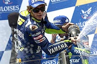Valentino Rossi celebrates