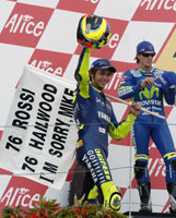 Rossi celebrates at Sachsenring