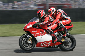 Michael Schumacher rides Ducati two-up